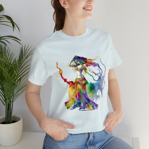 Rainbow Belly Dancer in Motion - Short Sleeve Tee